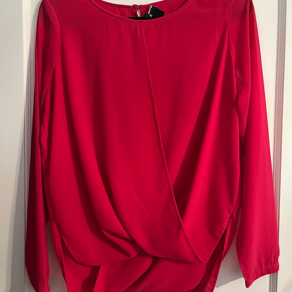 Buffalo by David Bitton bright pink cross over blouse